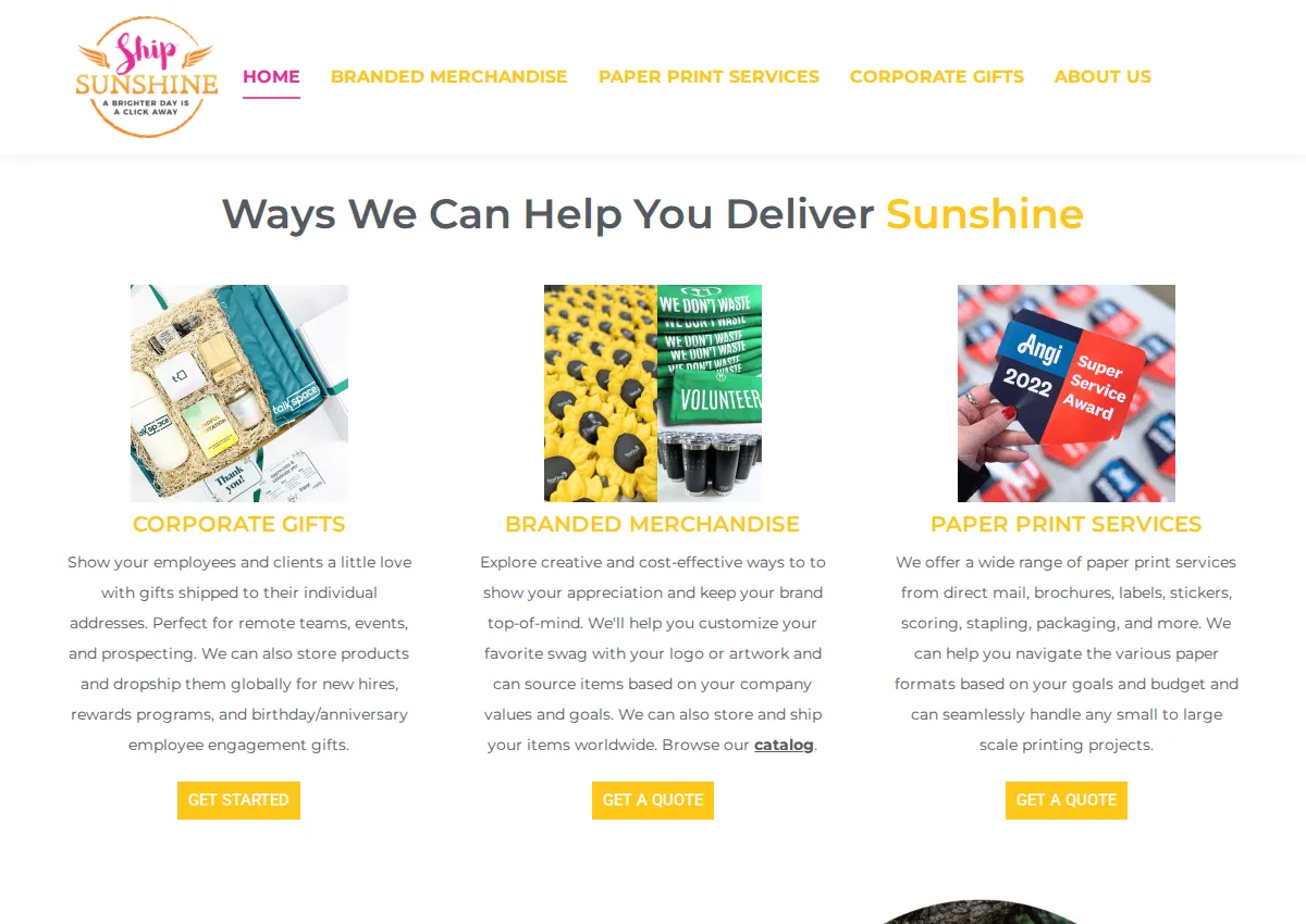 Store homepage