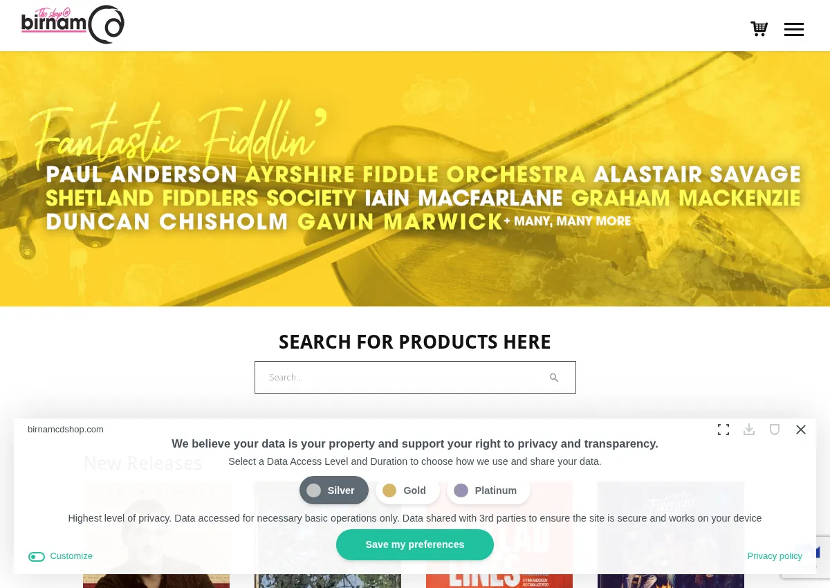 Store homepage