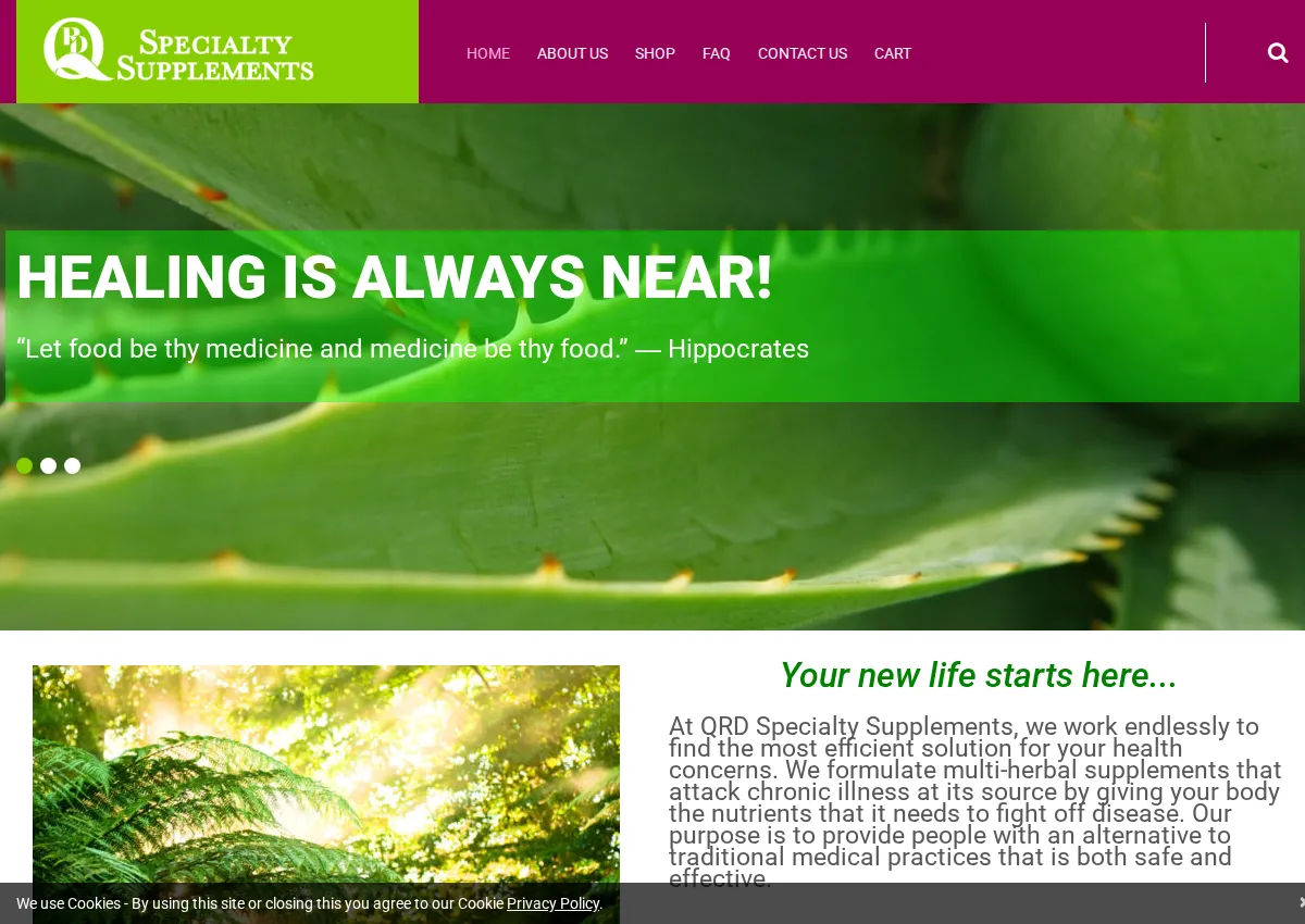 Store homepage