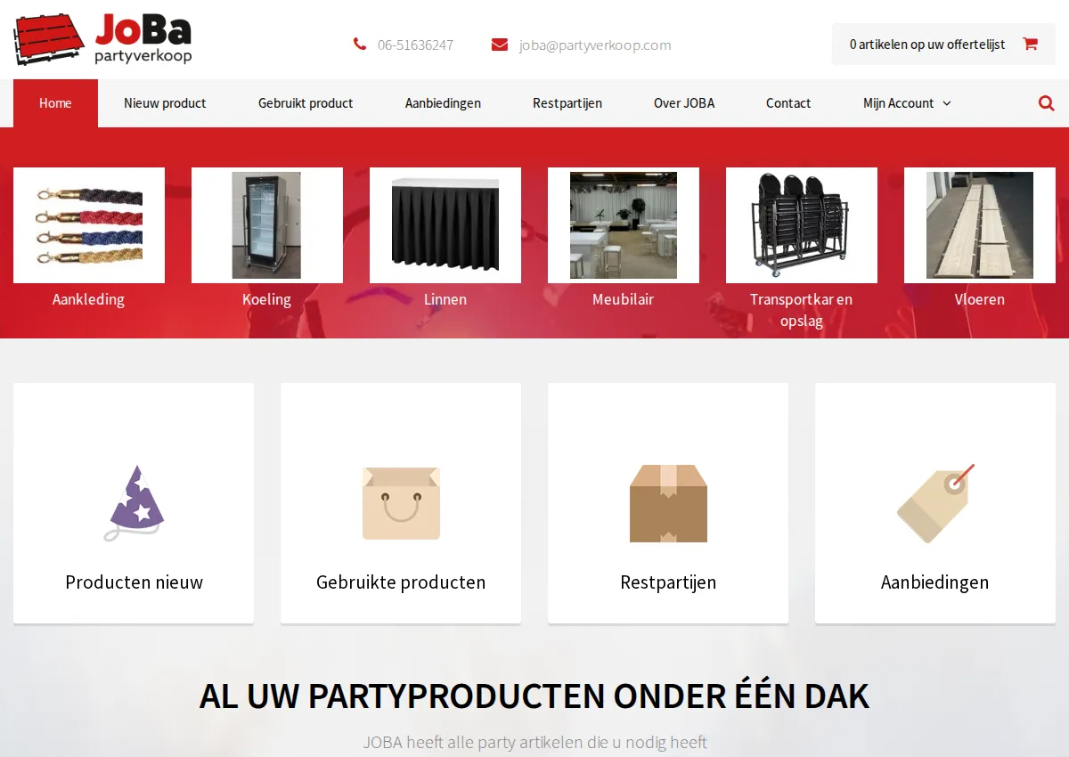 Store homepage
