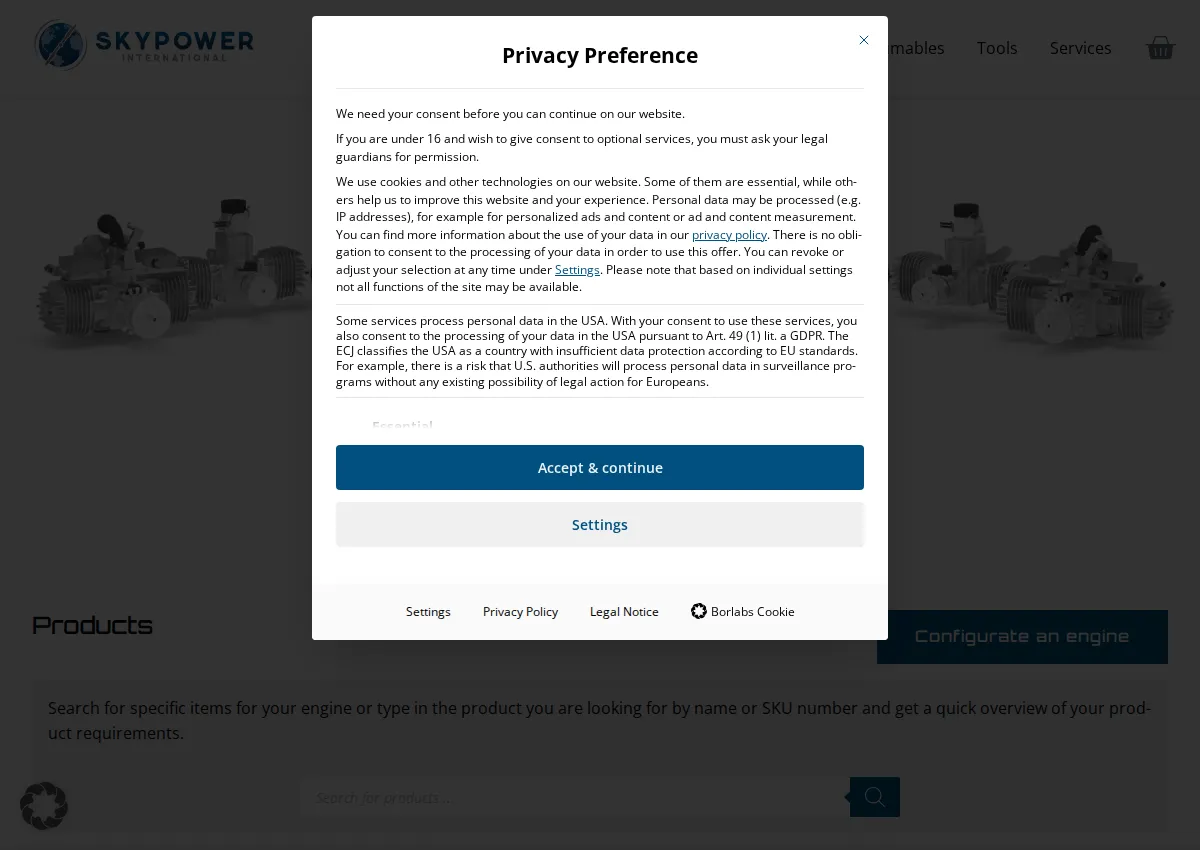 Store homepage