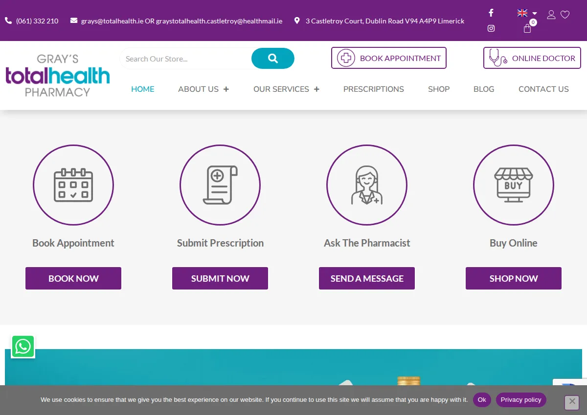 Store homepage