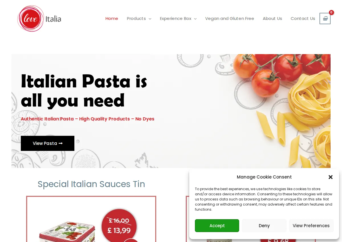 Store homepage