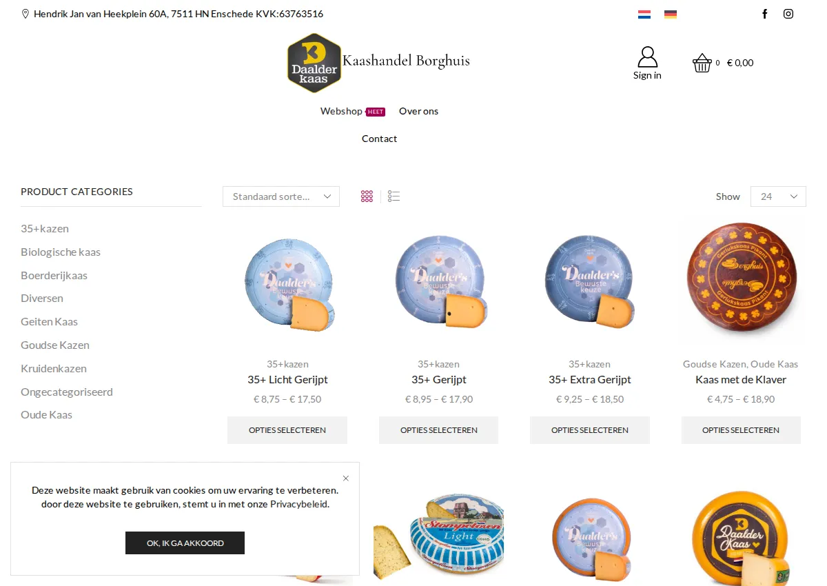 Store homepage