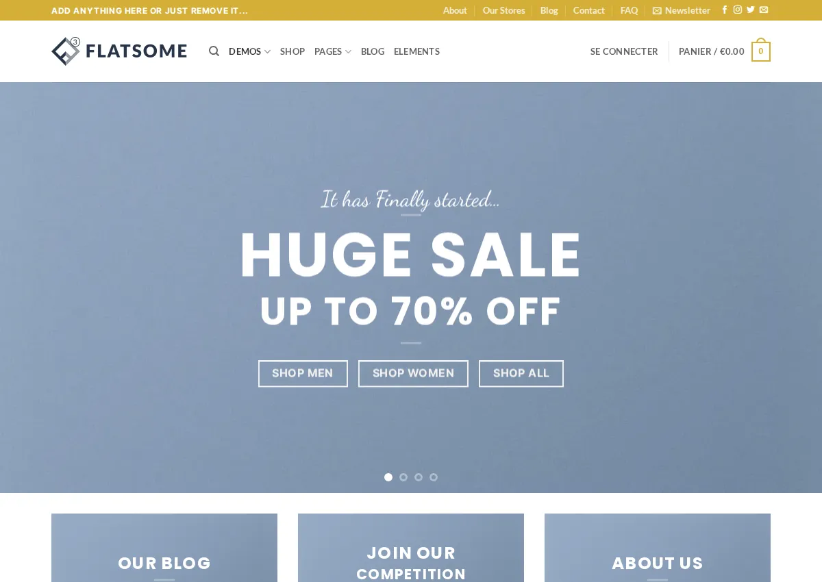 Store homepage
