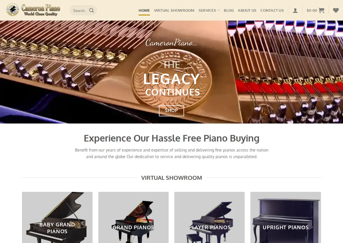 Store homepage