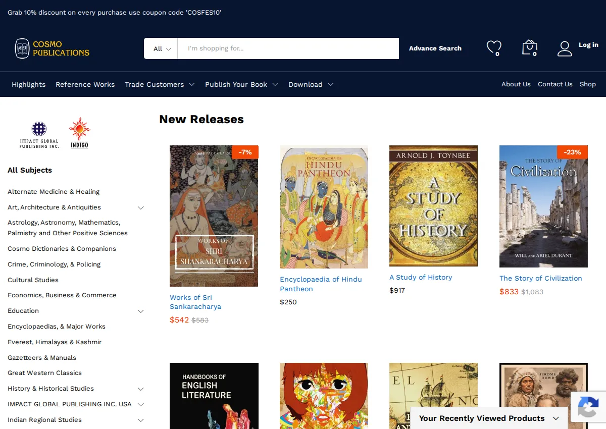 Store homepage