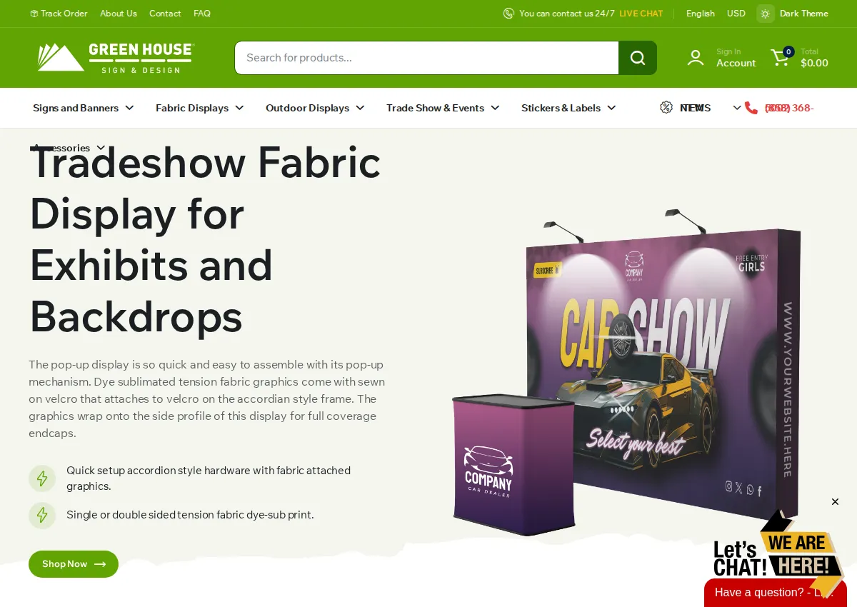 Store homepage