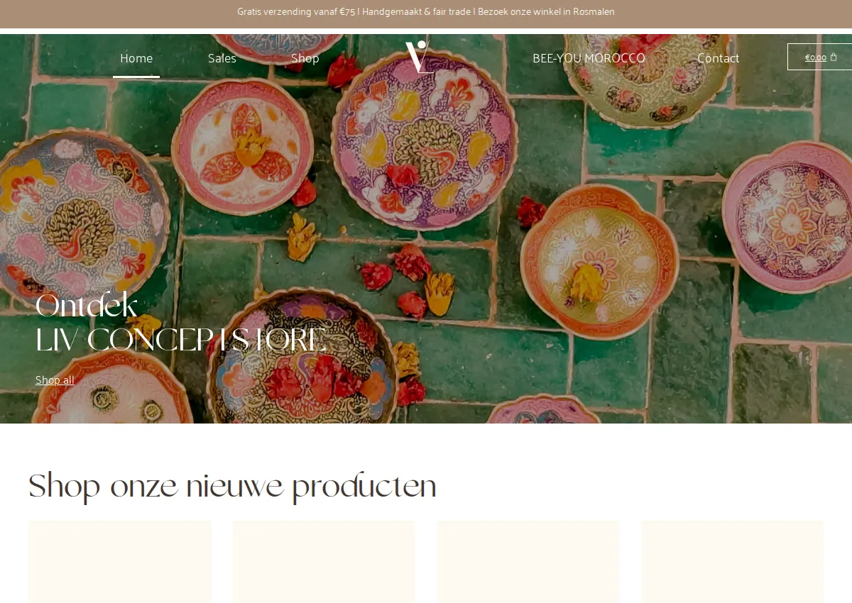 Store homepage
