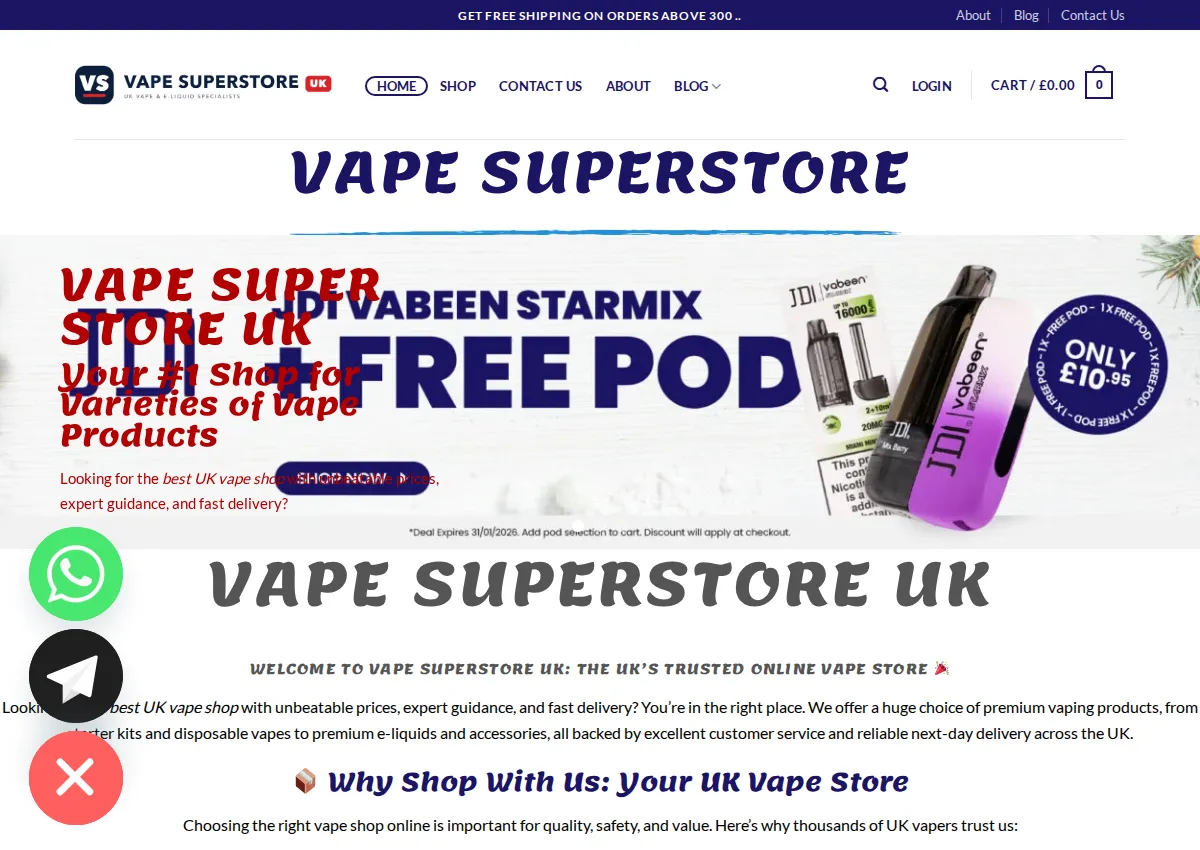 Store homepage