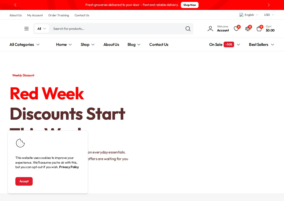 Store homepage