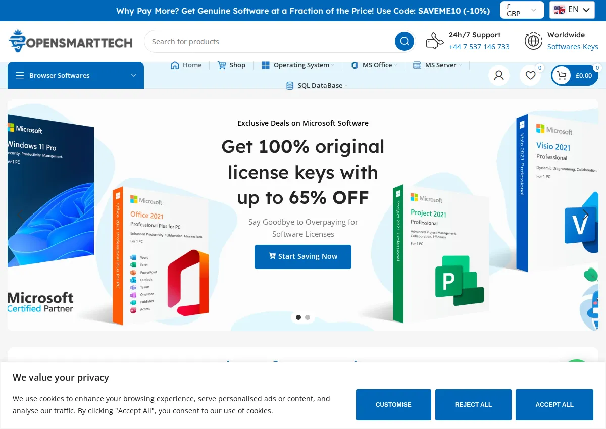 Store homepage