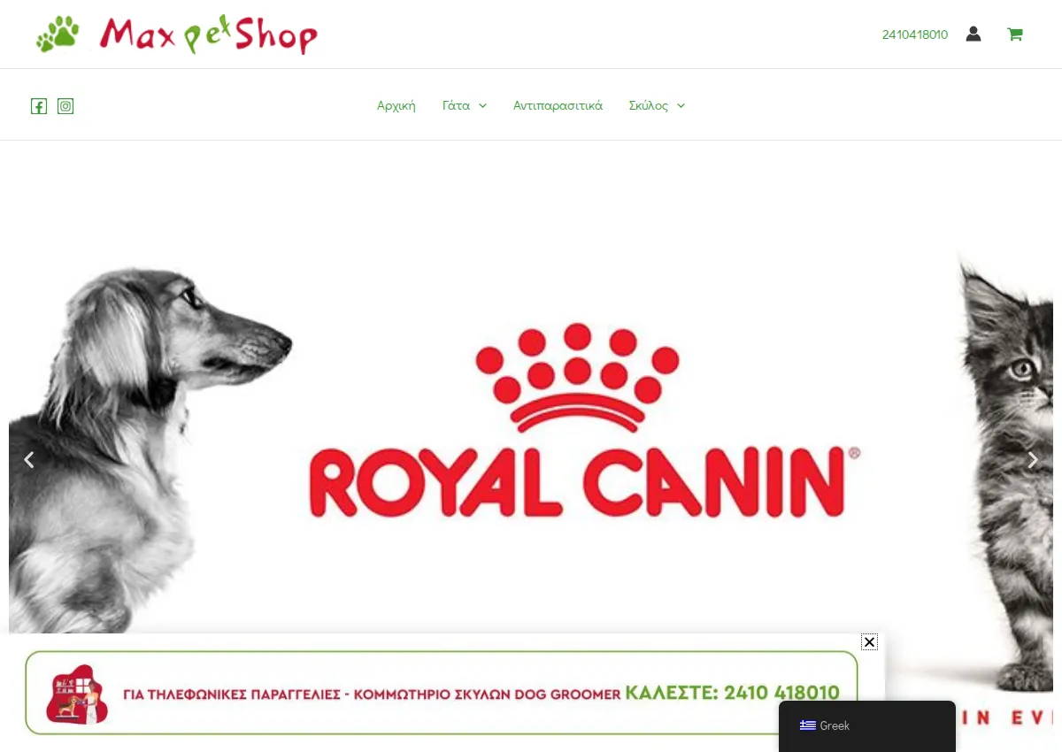 Store homepage