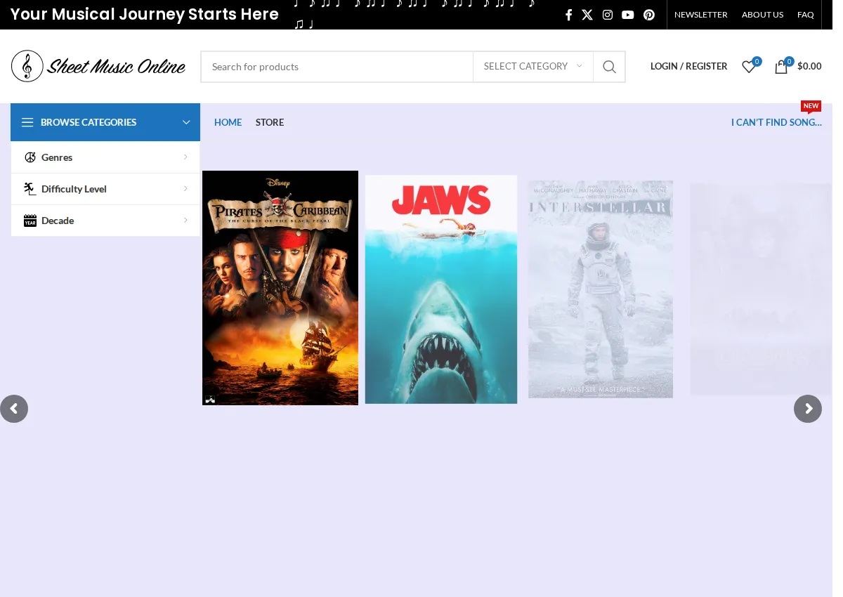 Store homepage
