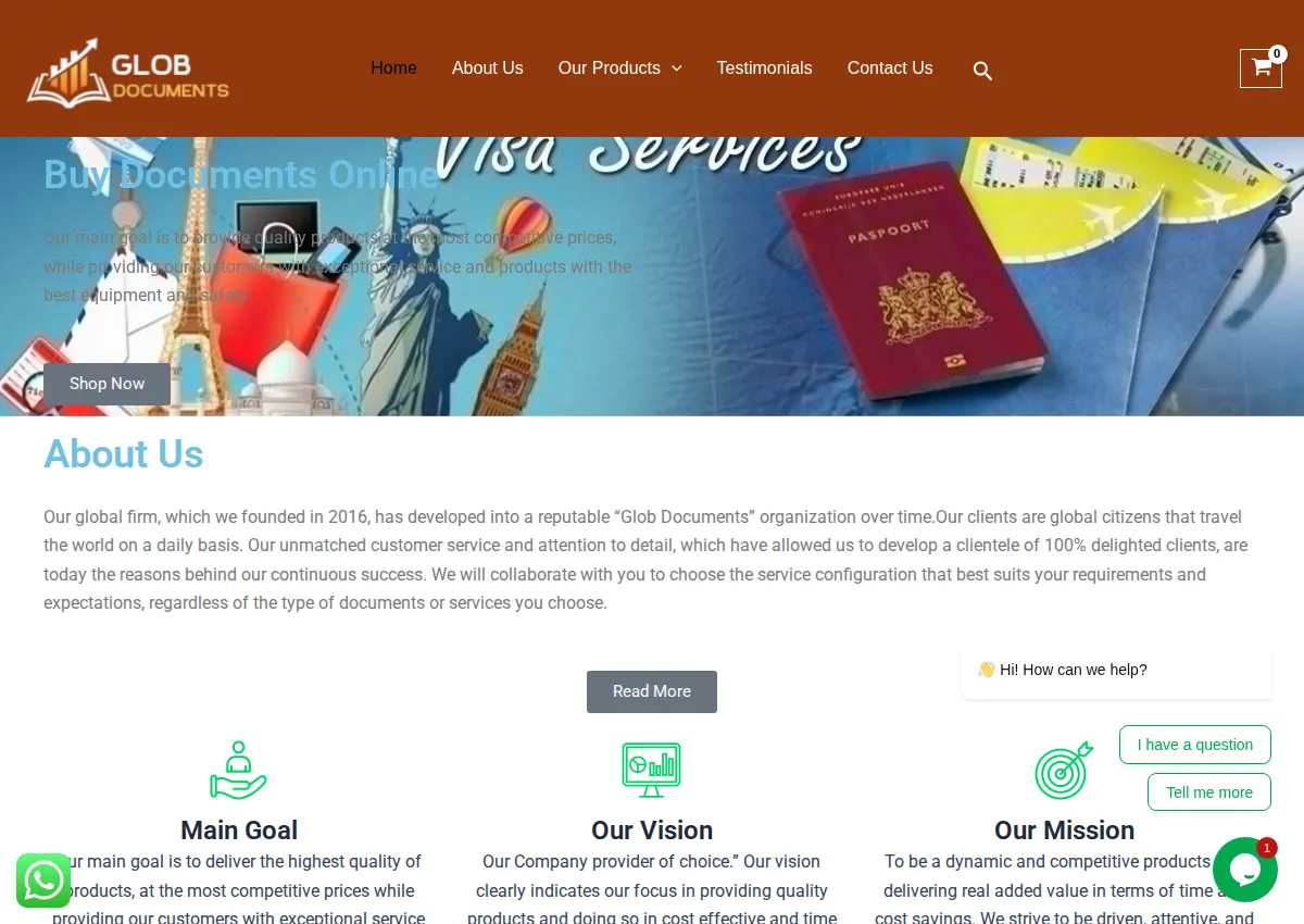 Store homepage