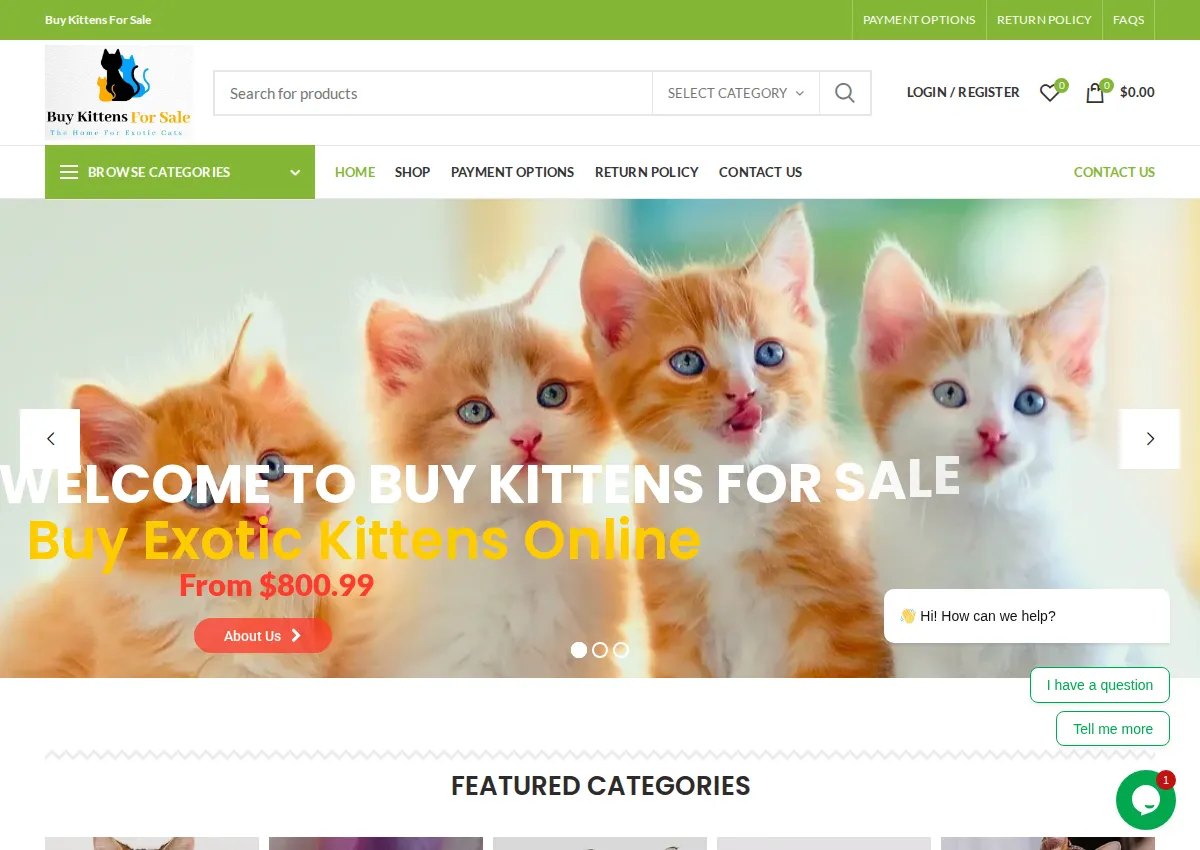 Store homepage