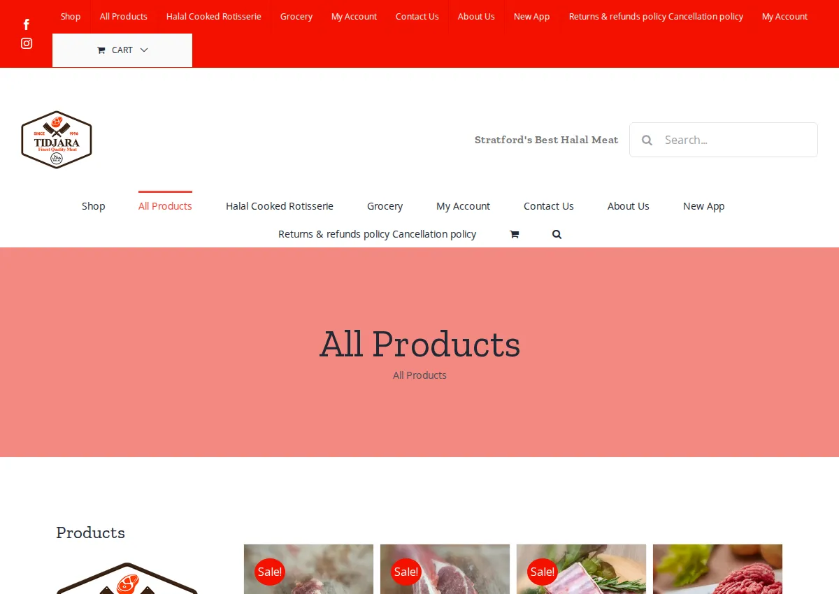 Store homepage