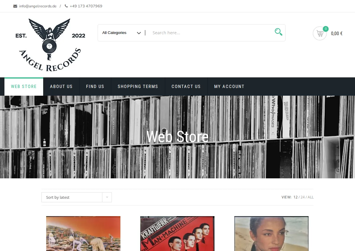 Store homepage
