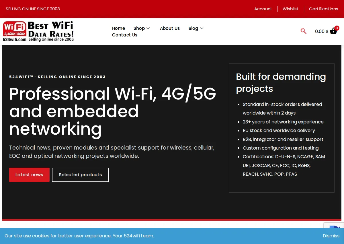 Store homepage