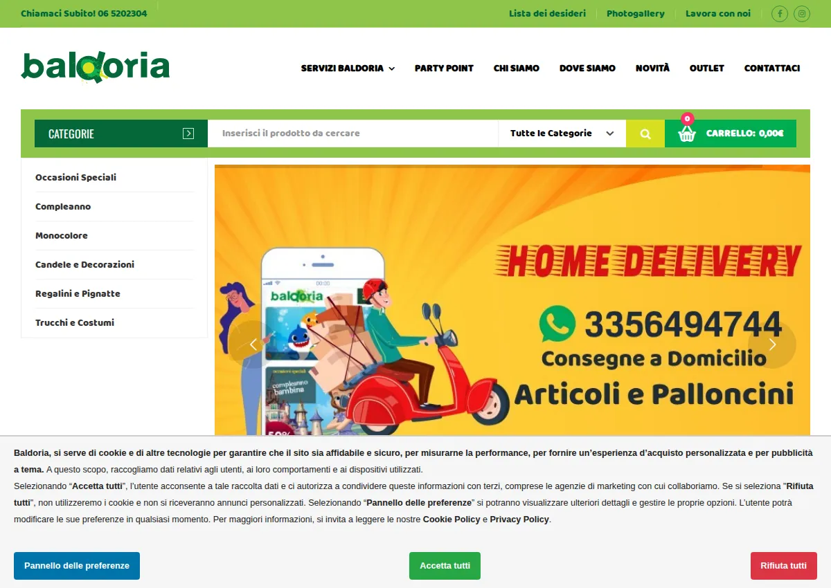 Store homepage