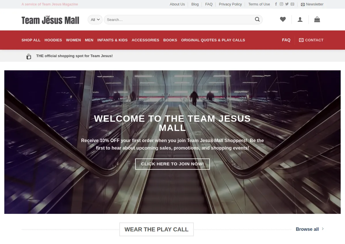 Store homepage