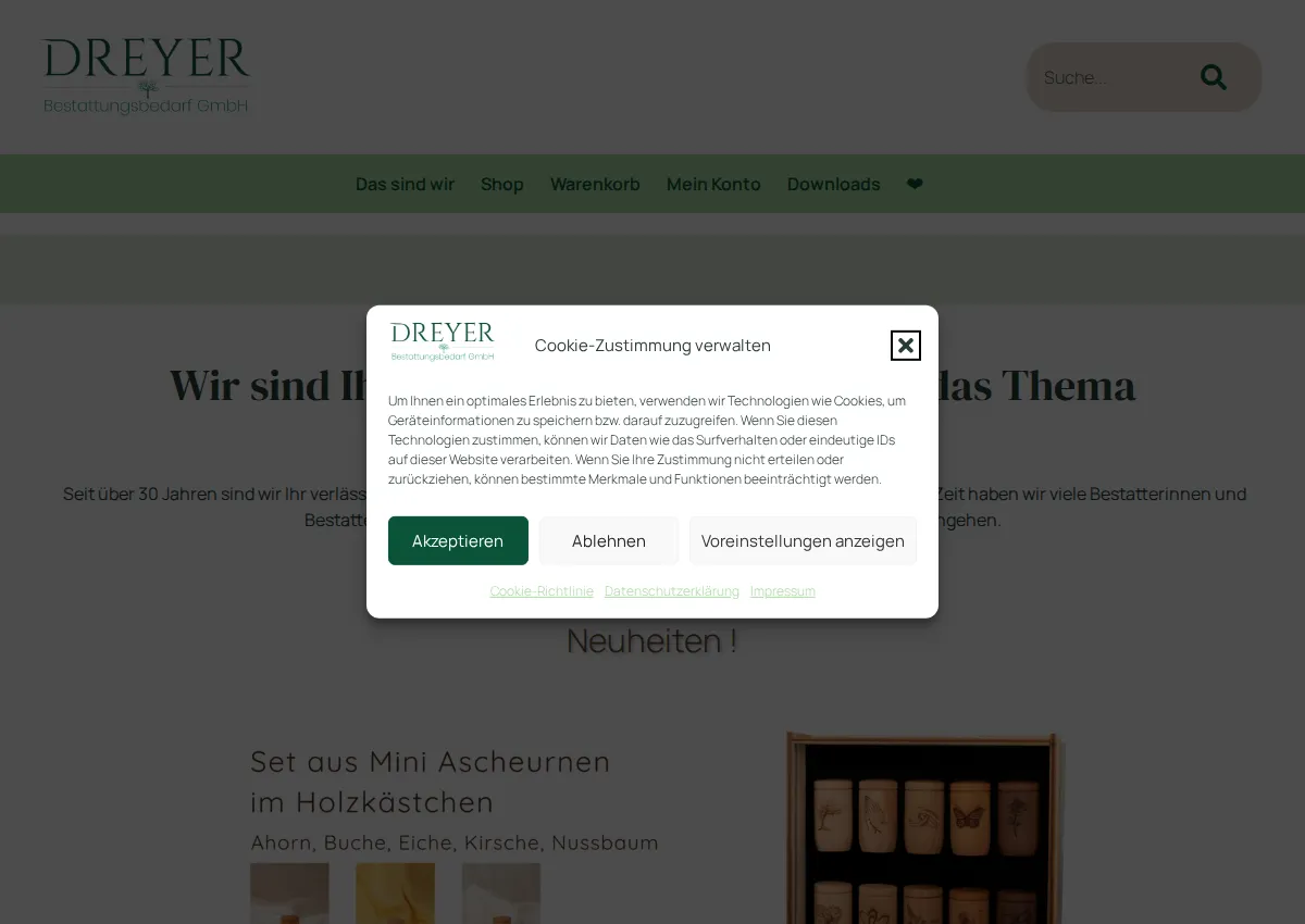 Store homepage