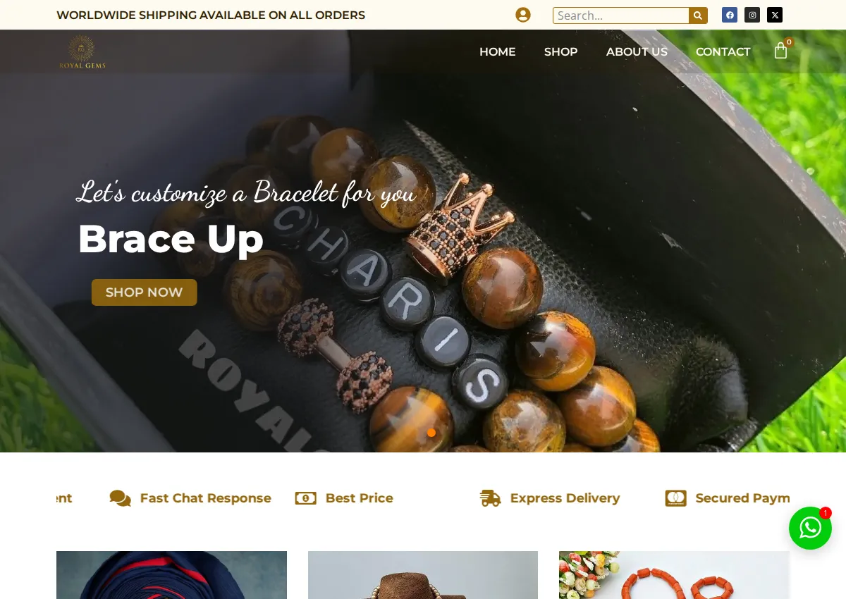 Store homepage