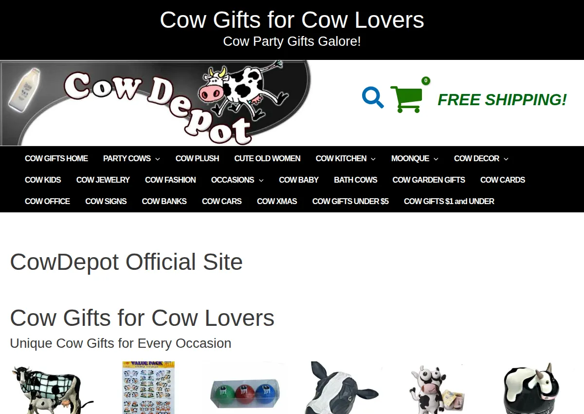 Store homepage