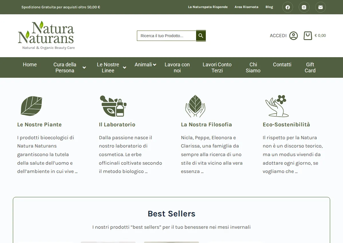 Store homepage