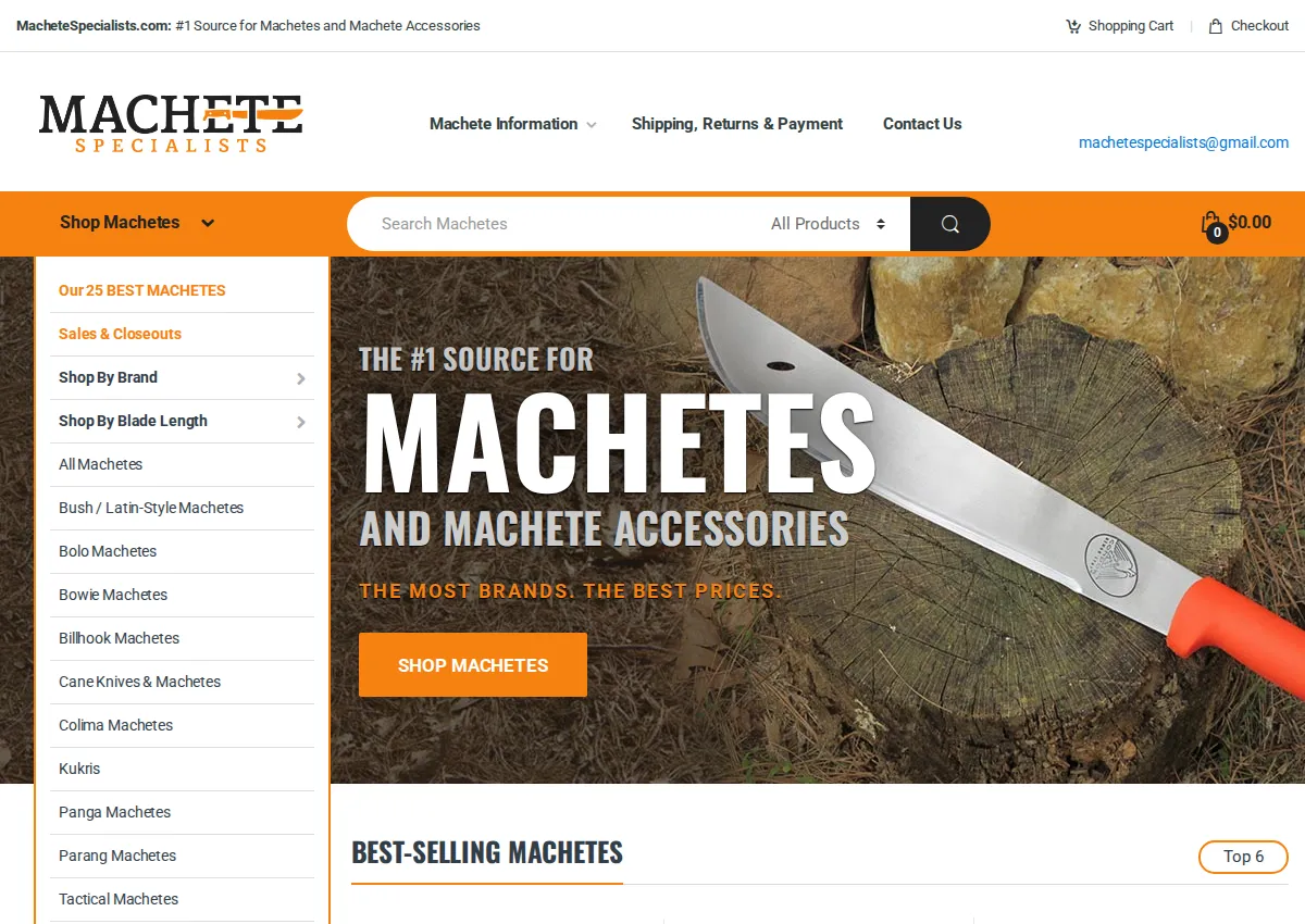 Store homepage