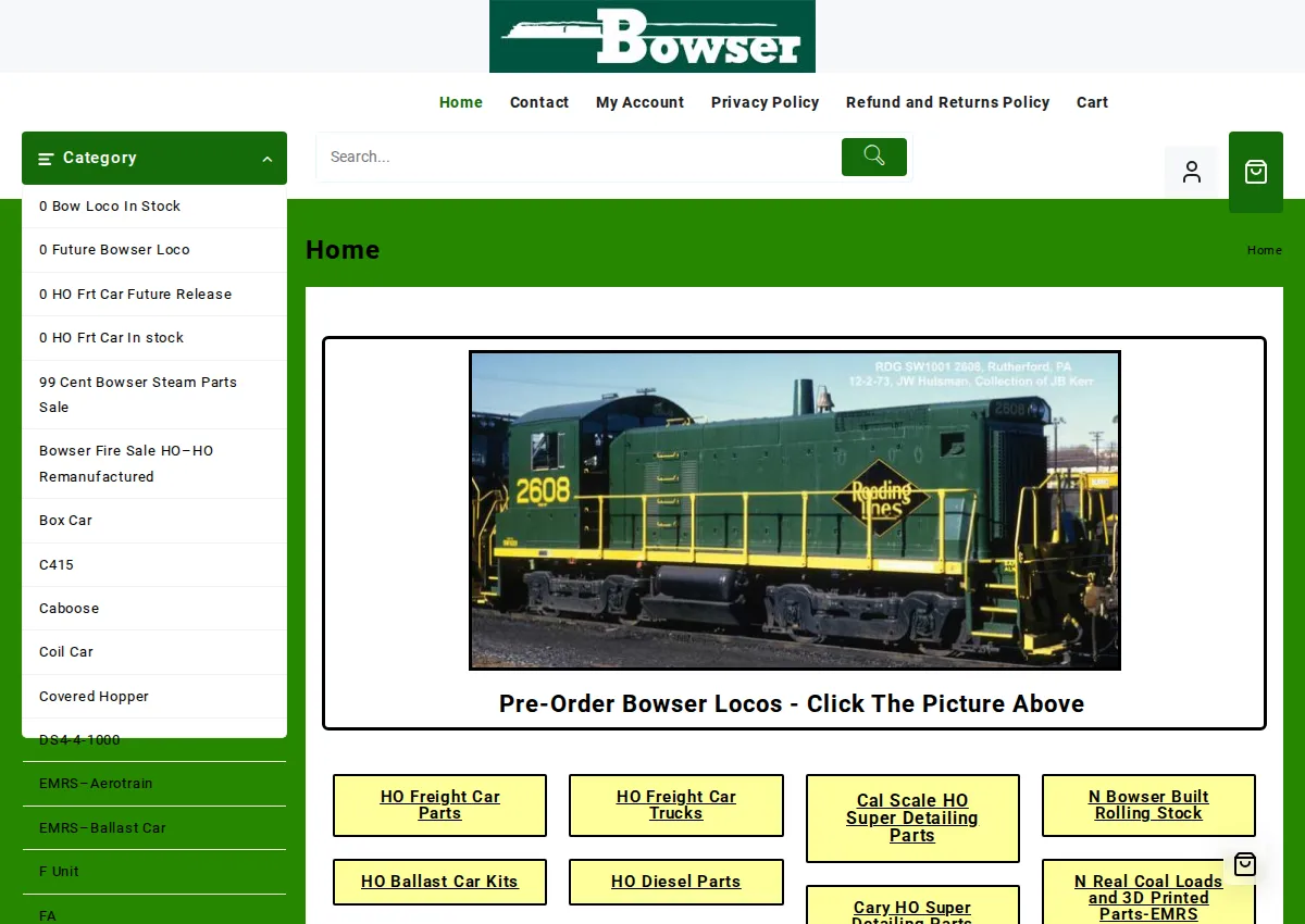 Store homepage