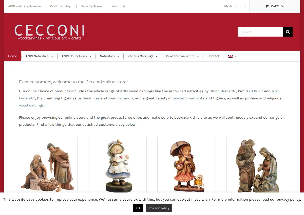 Store homepage