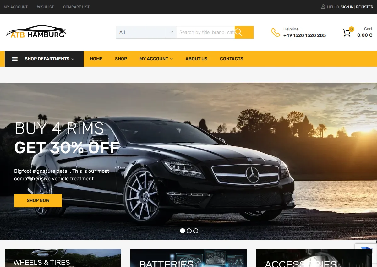 Store homepage