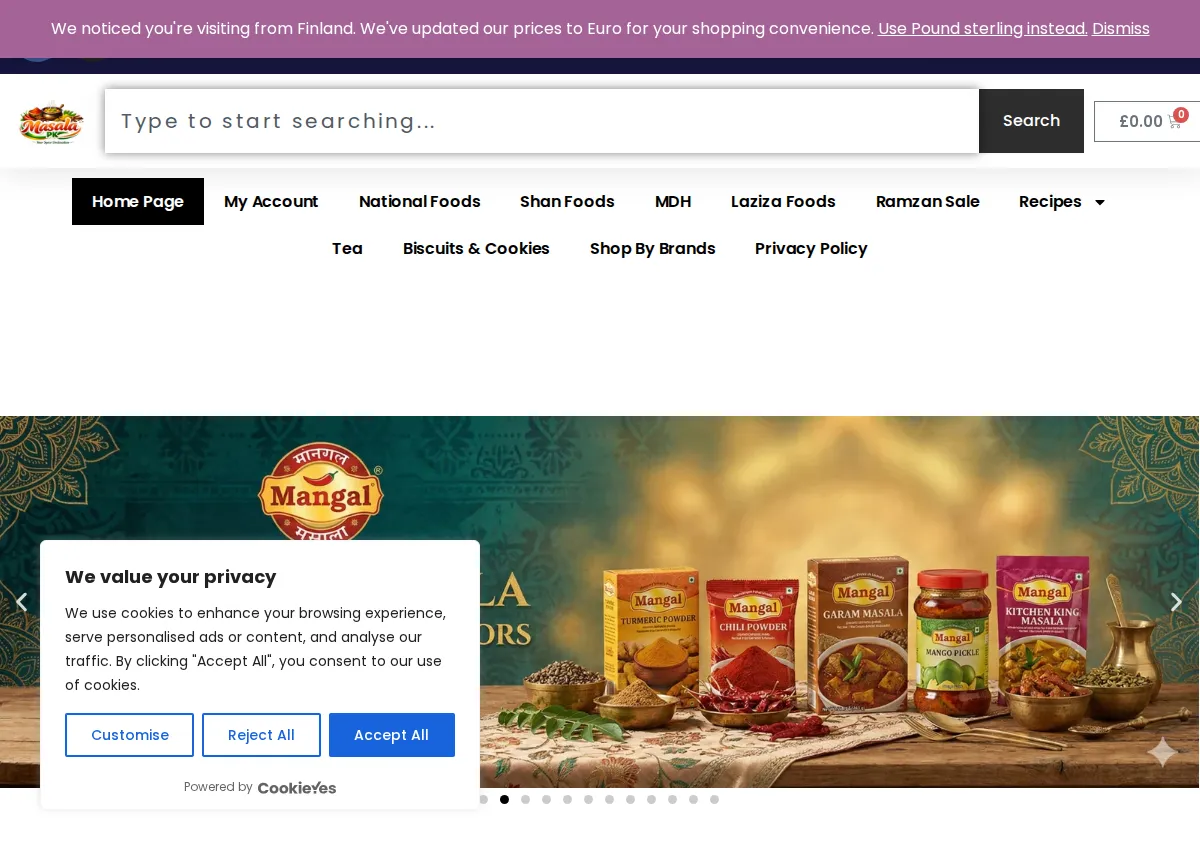 Store homepage