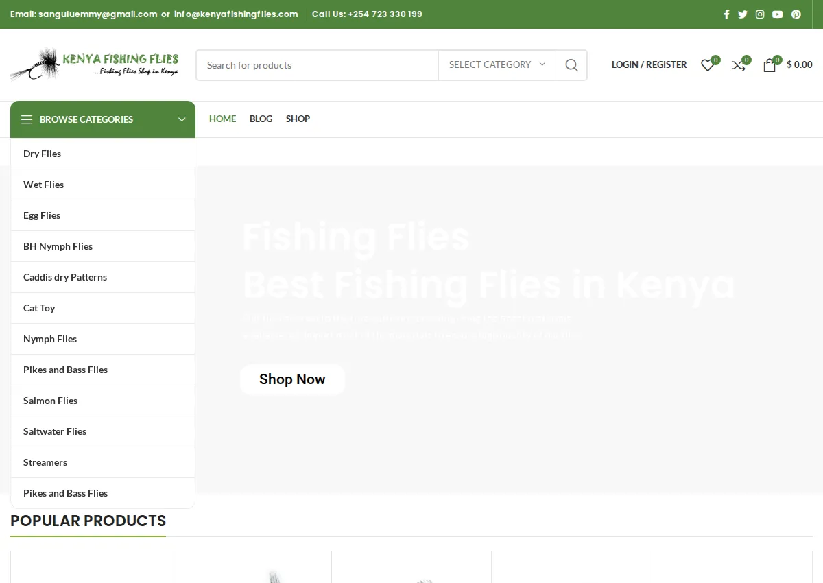 Store homepage