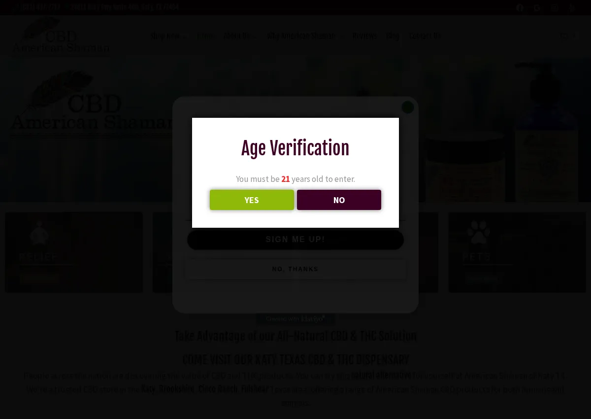Store homepage