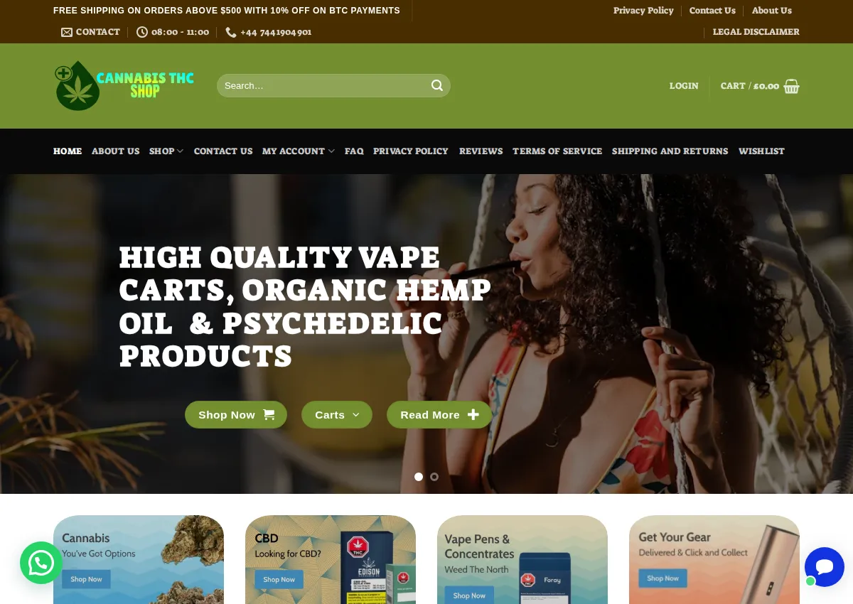 Store homepage