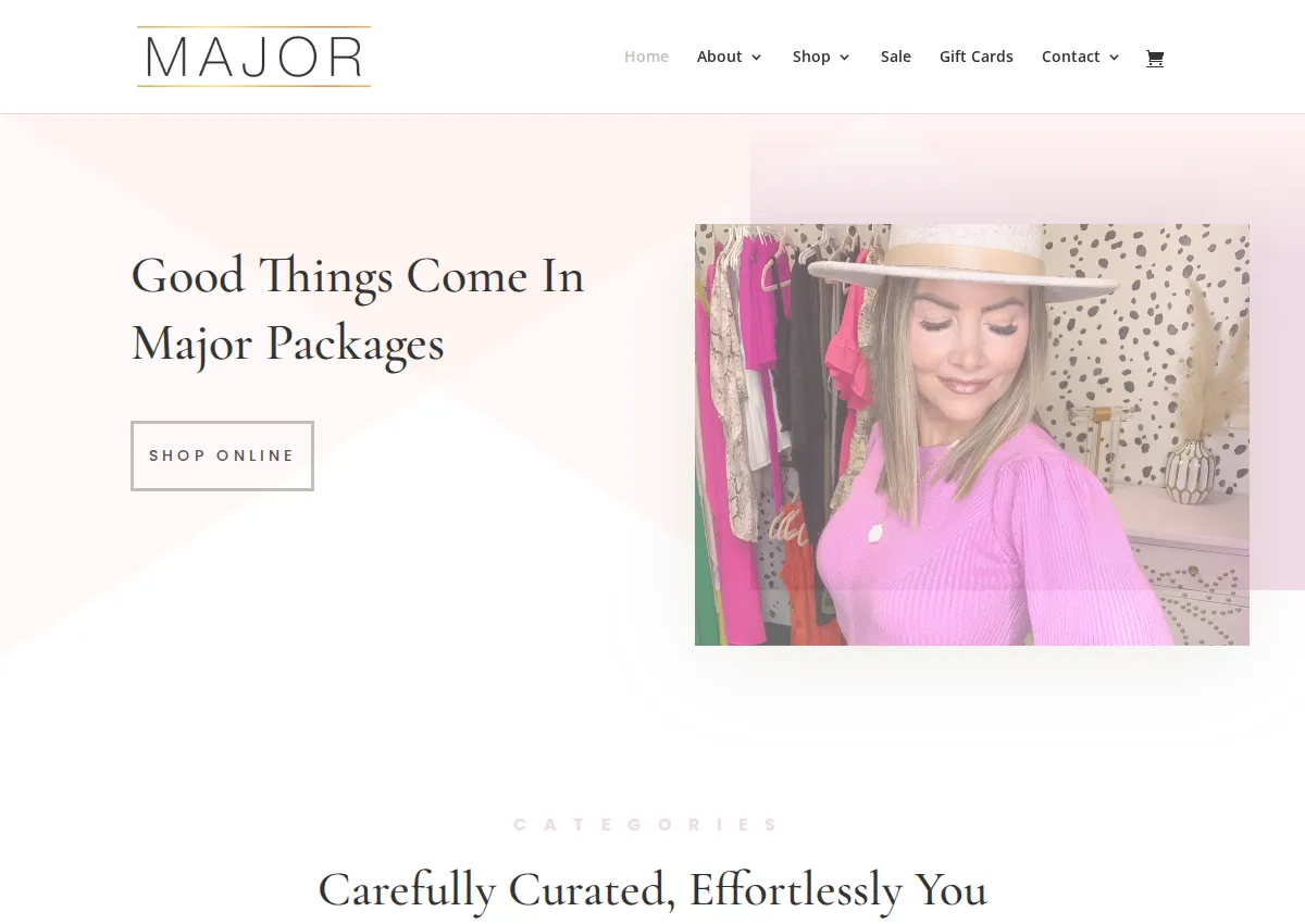 Store homepage