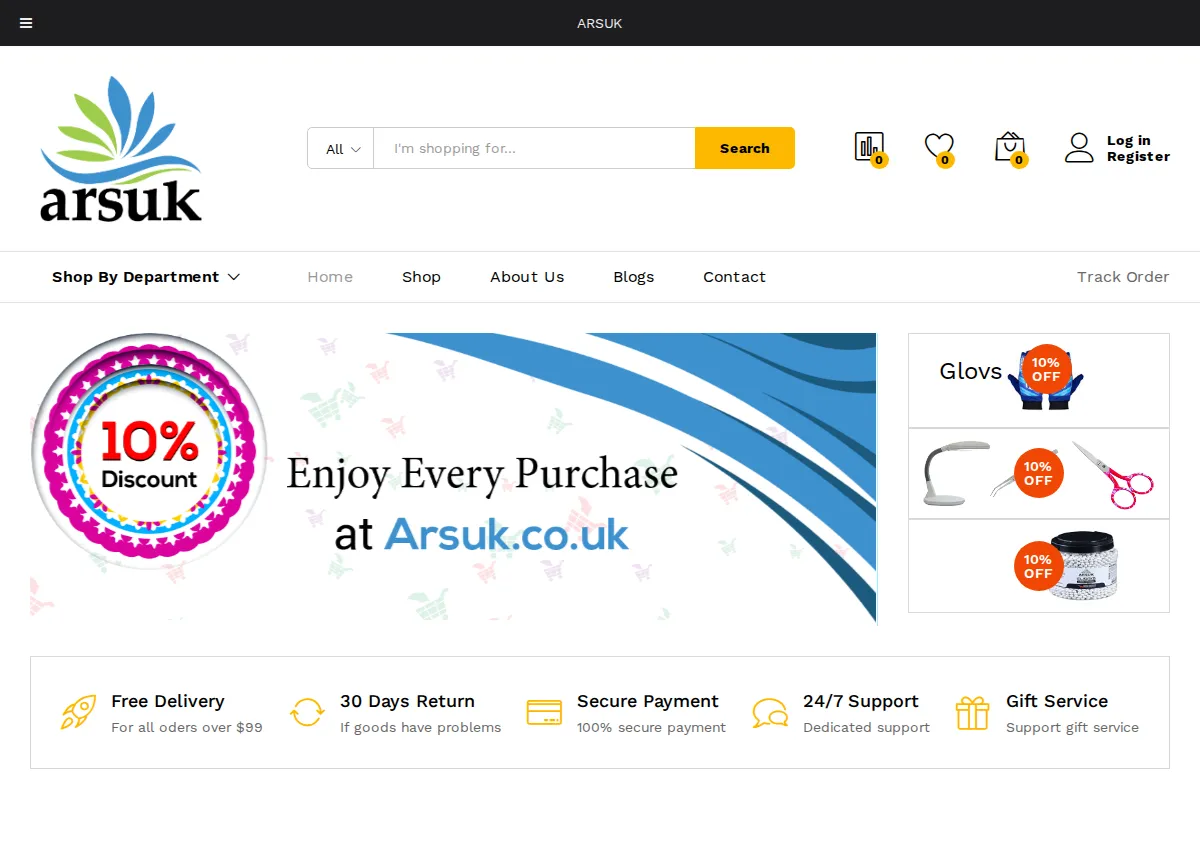 Store homepage