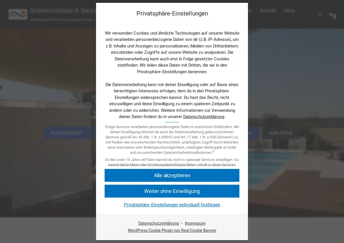 Store homepage