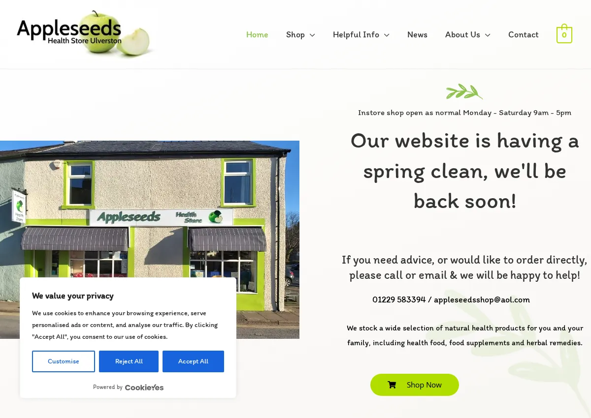 Store homepage