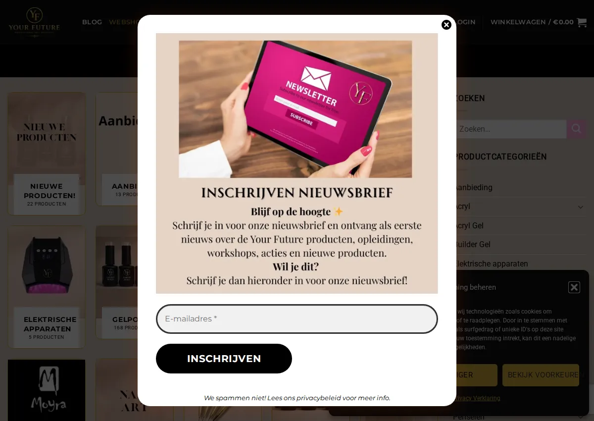 Store homepage