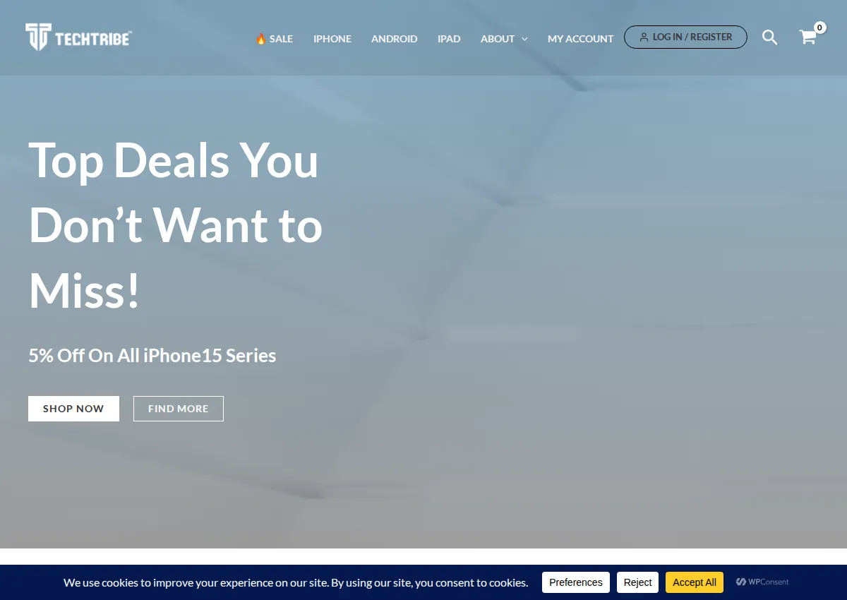 Store homepage