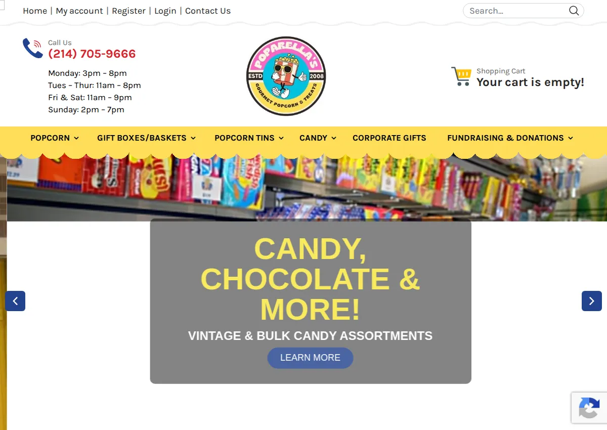 Store homepage