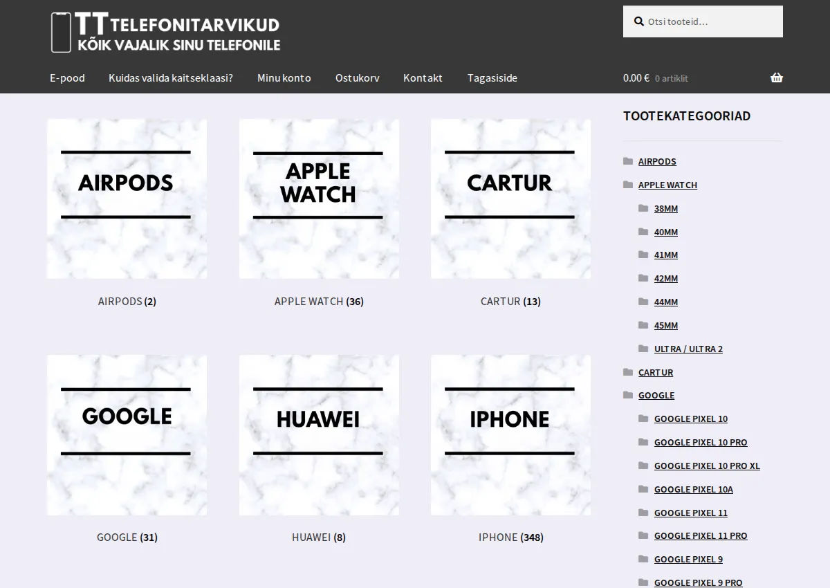Store homepage