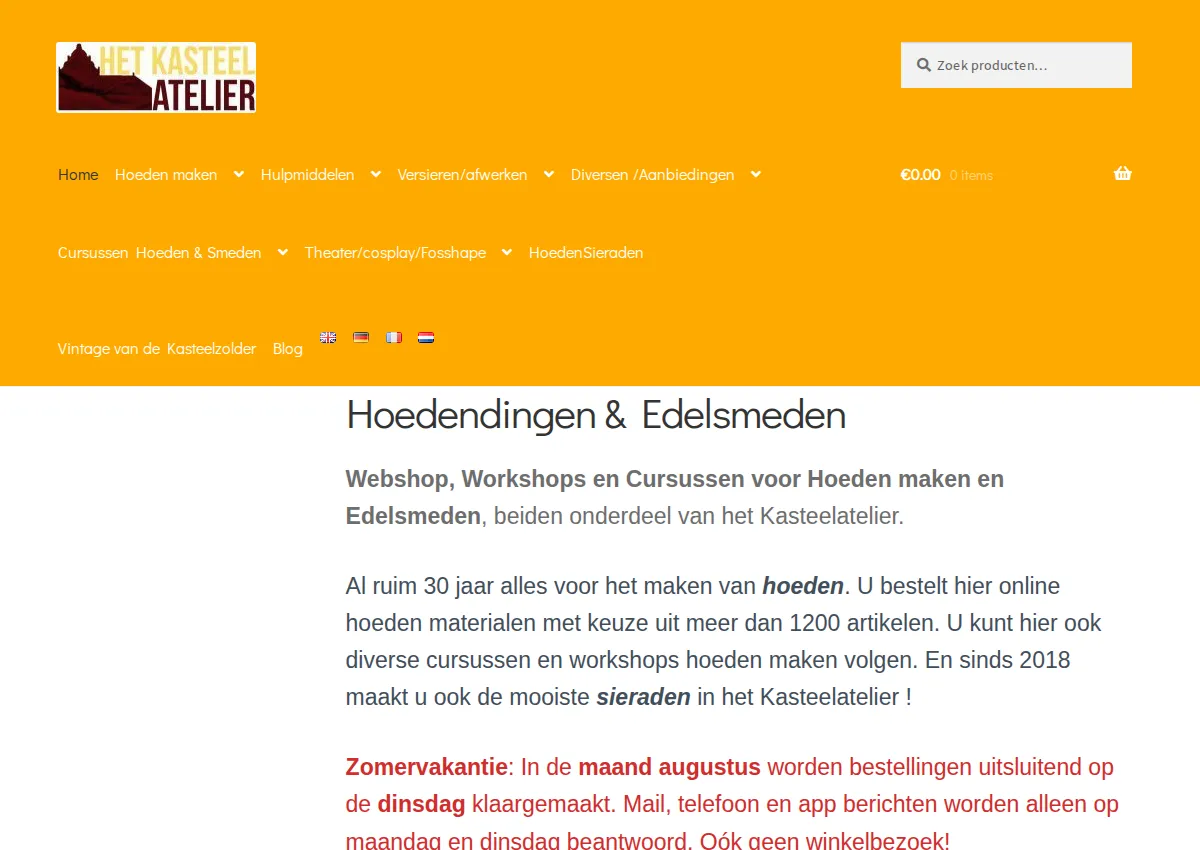 Store homepage