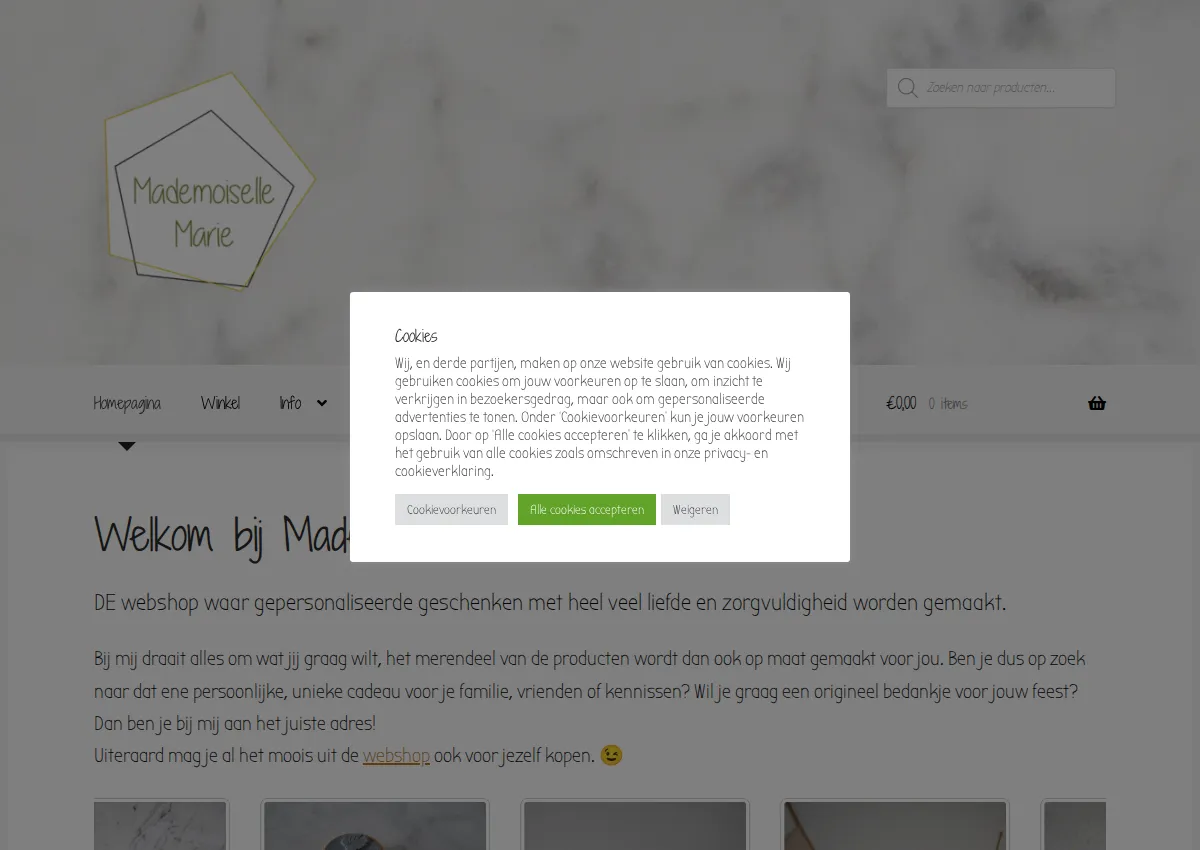 Store homepage