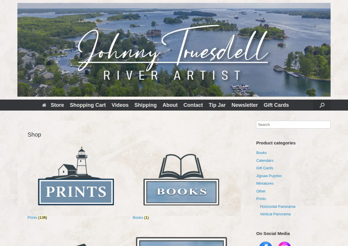Store homepage