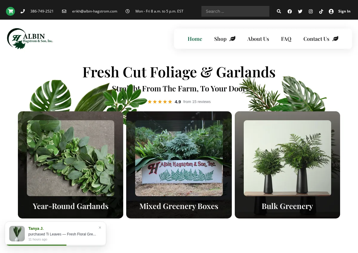 Store homepage