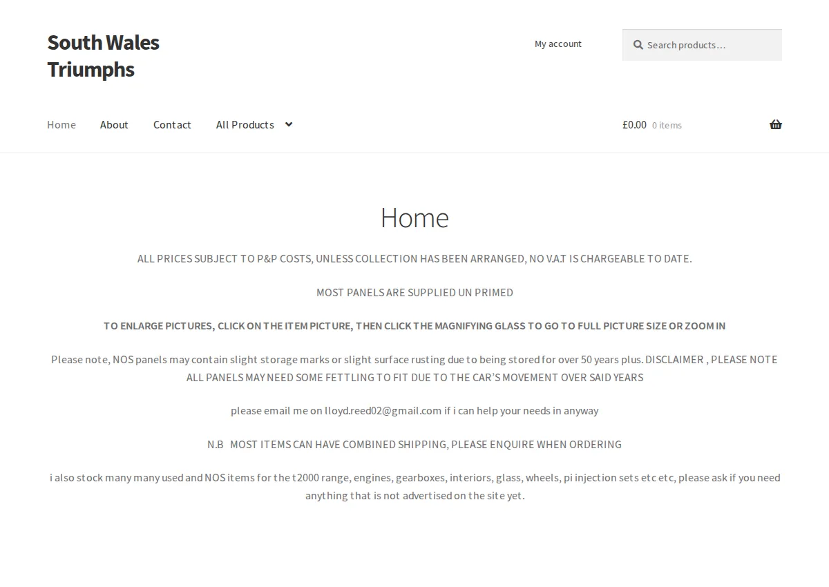 Store homepage